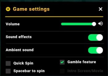 Advanced settings panel